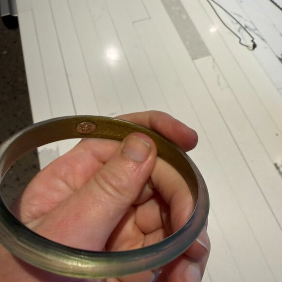 Alexis Bittar Lucite Skinny Bangle – Olive Green - Picture 3 of 3